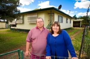 Colin and Patricia Mitchell outside their home.