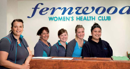 Wendy Brookman with staff at her Canberra gym.