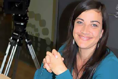 Indigenous designer and Dream Shield spokesperson Alison Page recording a video for IP Australia at IBA’s Sydney office.