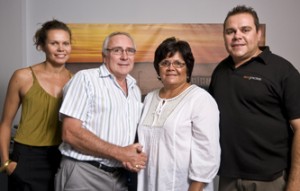 (L:R) Leah, Leon, Sheila and Nathan Torzyn at Print Junction in Adelaide.